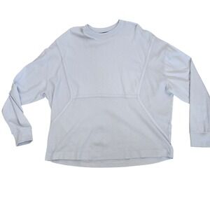 ASOS DESIGN Light Blue Long Sleeve T Shirt Waffle Knit Paneled Size XL